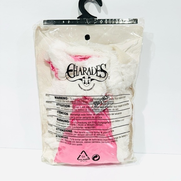 Charades Child Plush White & Pink 2pc Bunny Halloween Easter Cosplay Costume - Picture 14 of 14